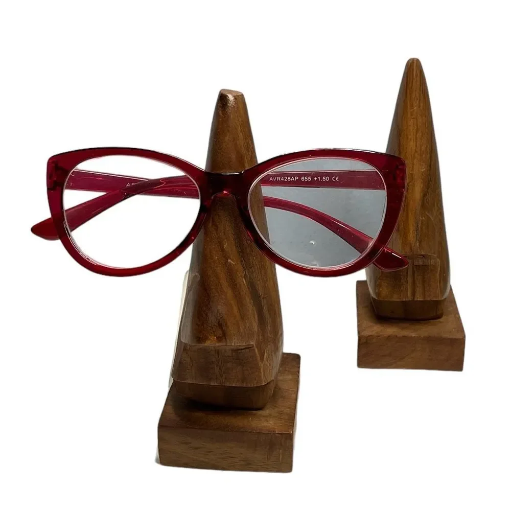 Handmade Carved Wooden Nose Eyeglass Holder Made in India